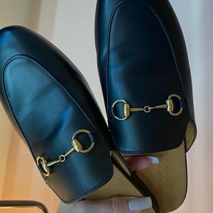 Leather Gucci Princetown Slippers